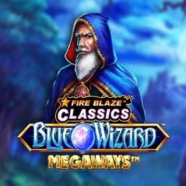 Fire Blaze Blue Wizard Megaways slot visual from Rarestone Gaming available on milionerkasynoo.pl